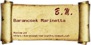 Barancsek Marinetta névjegykártya